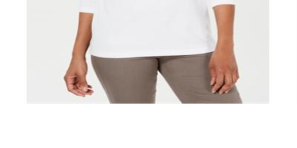 Karen Scott Women's Cotton Lace up Top White Size Small