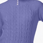 Karen Scott Women's Cable Knit Faux Pearl Button Sweater Purple Size Small