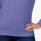 Karen Scott Women's Cable Knit Faux Pearl Button Sweater Purple Size Small