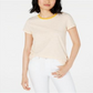 Maison Jules Women's Crewneck Ringer T-Shirt Yellow Size Small