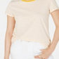 Maison Jules Women's Crewneck Ringer T-Shirt Yellow Size Small