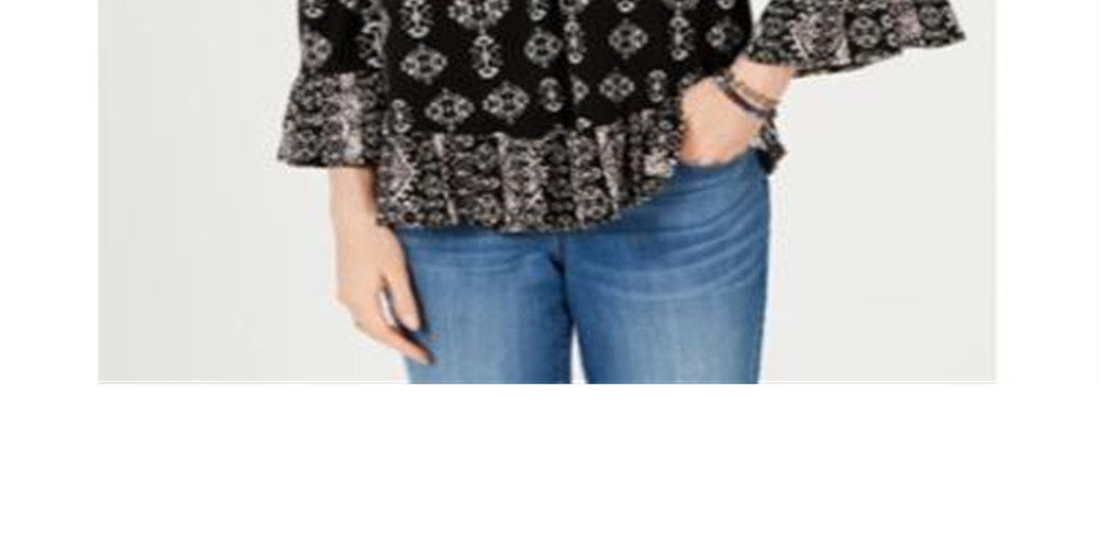 Style & Co Women's Printed Off the Shoulder Top Navy Floral Size Petite L