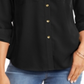 Charter Club Women's Solid Button up Shirt Black Size Petite L