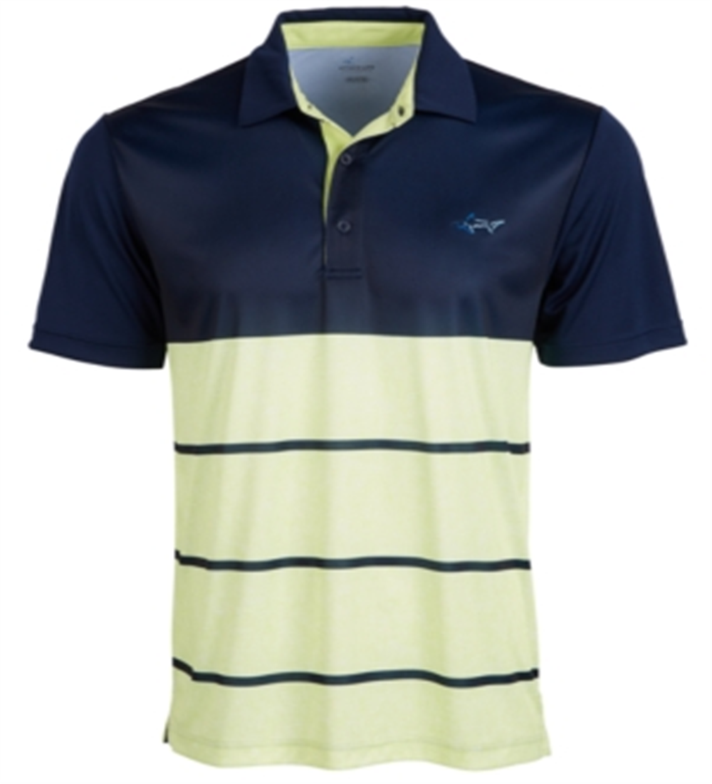 Attack Life Men's Block Stripe Polo Shirt Blue Size Small