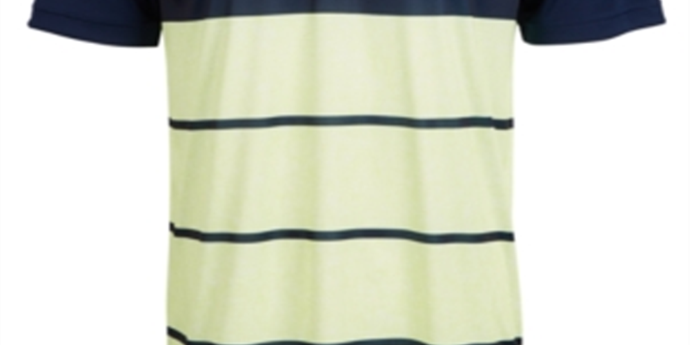 Attack Life Men's Block Stripe Polo Shirt Blue Size Small