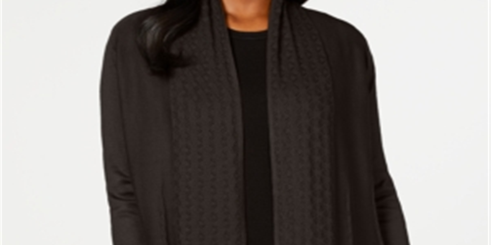 Karen Scott Women's Open Front Cardigan Brown Size X-Small