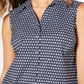 Charter Club Women's Sailboat Print Shirt Blue Size 10 Petite