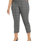 Alfani Women's Plus Printed Cropped Pull on Pants Light Blue Size 26 W