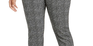 Alfani Women's Plus Printed Cropped Pull on Pants Light Blue Size 26 W