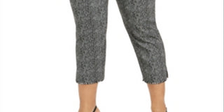 Alfani Women's Plus Printed Cropped Pull on Pants Light Blue Size 26 W