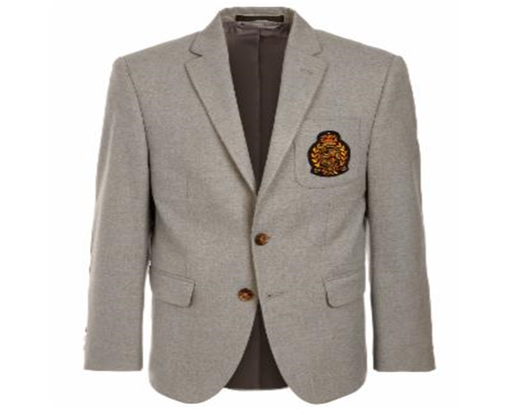 Ralph Lauren Big Boy's Solid Sport Coat with Faux Suede Elbow Patches Gray Size 16