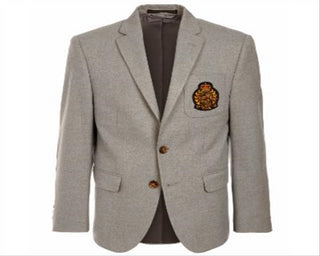 Ralph Lauren Big Boy's Solid Sport Coat with Faux Suede Elbow Patches Gray Size 16