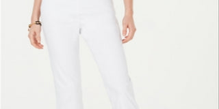 JM Collection Women's Double Ring Hem Capri Pants White Size X-Large
