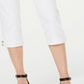 JM Collection Women's Double Ring Hem Capri Pants White Size X-Large
