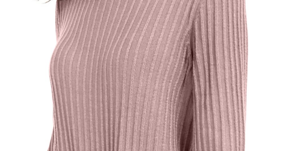 INC International Concepts Women's Textured Tie Long Sleeve Jewel Neck Blouse Pink Size Medium
