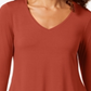 JM Collection Women's V Neck Handkerchief Hem Top Red Size Medium