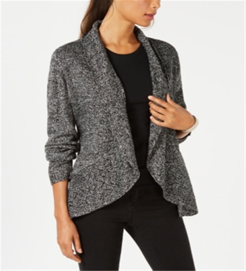 Karen Scott Women's Shawl Collar Cardigan Black Size Large