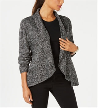 Karen Scott Women's Shawl Collar Cardigan Black Size Large