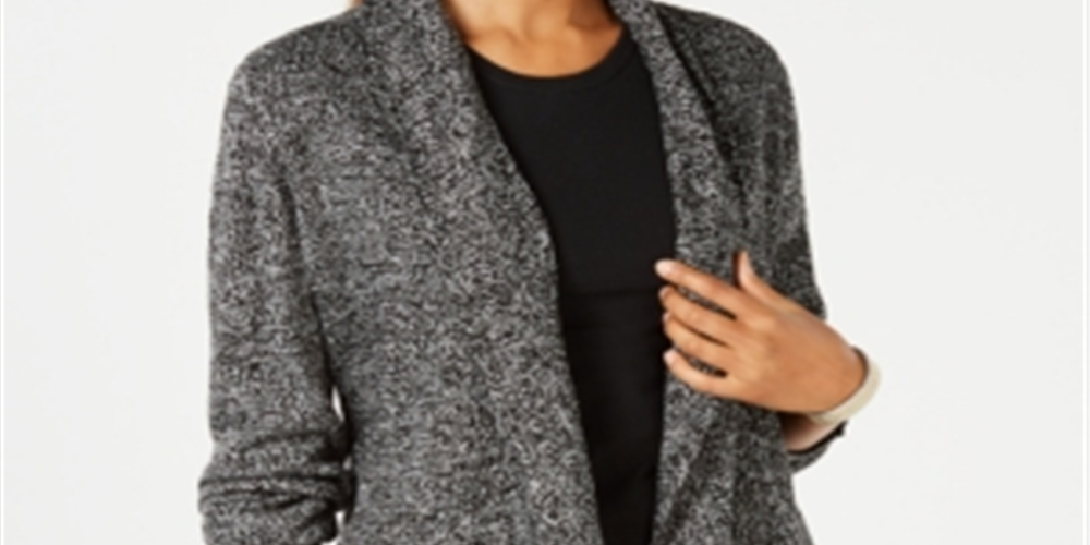 Karen Scott Women's Shawl Collar Cardigan Black Size Large