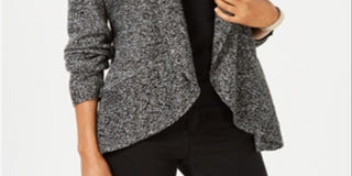 Karen Scott Women's Shawl Collar Cardigan Black Size Large