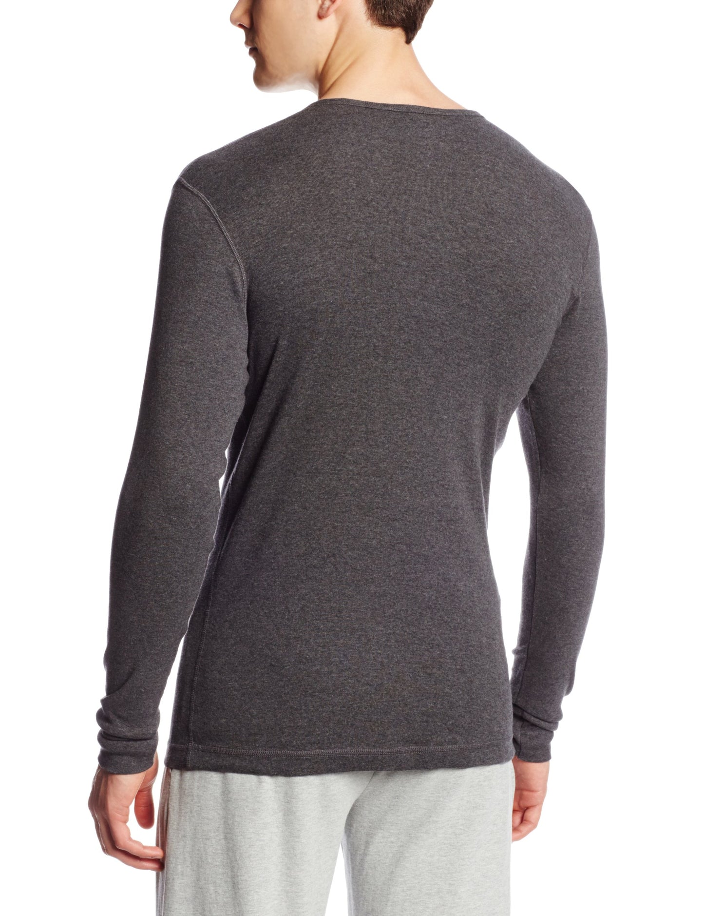 2(X)IST Men's Essential Long Sleeve Henley Gray Size Large