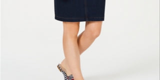 Charter Club Women's Tummy Control Denim Skirt Blue Size 2 Petite