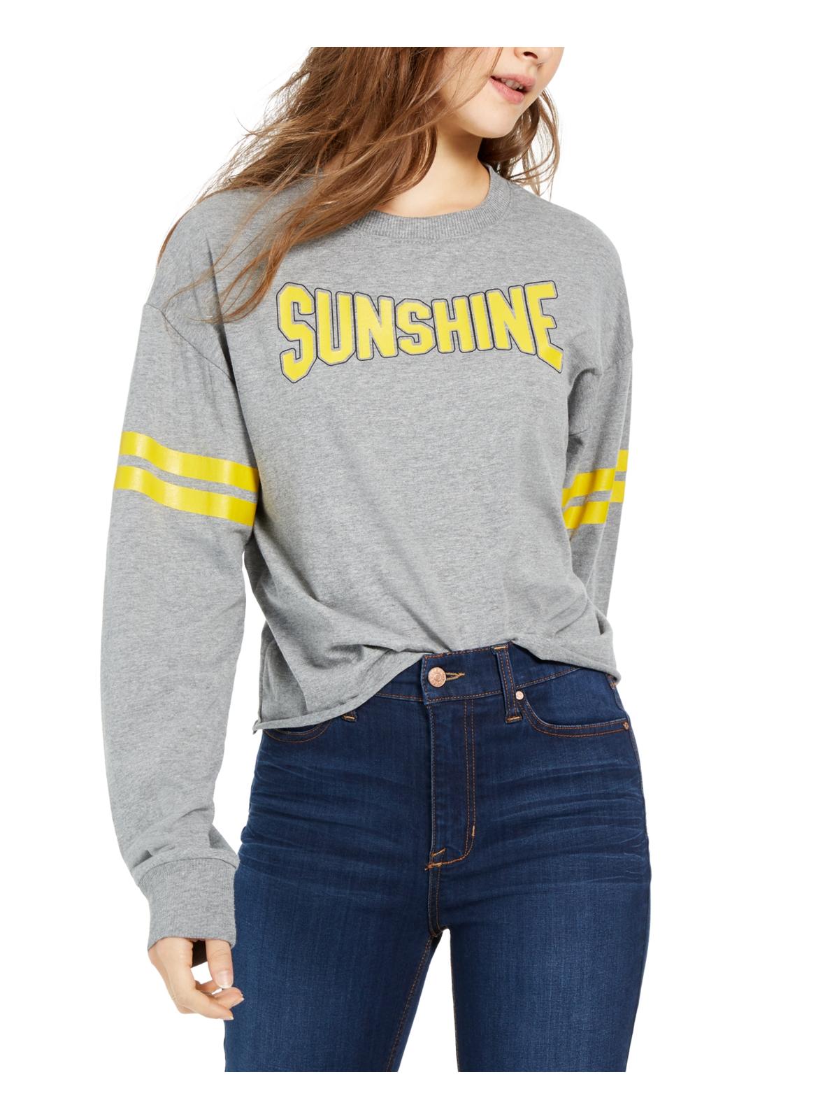 Modern Lux Women's Sunshine Slogan Graphic T-Shirt Gray Size Large