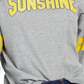 Modern Lux Women's Sunshine Slogan Graphic T-Shirt Gray Size Large