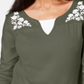 Karen Scott Women's Embroidered Cotton Layered Look Top Green Size Large