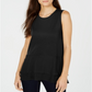 Michael Kors Women's Mixed Media Hem Knit Top Black Size Petite Small