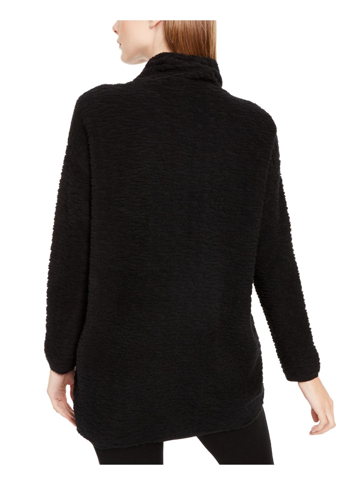 Eileen Fisher Women's Textured Long Sleeve Turtle Neck Sweater Black Size X-Large