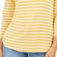 Charter Club Women's Pima Cotton Button Shoulder Stripe Top Yellow Size X-Large