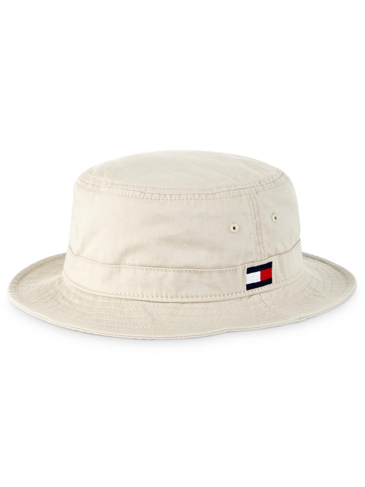 Tommy Hilfiger Men's Ardin Bucket Hat Cotton Logo Beige Size L/XL