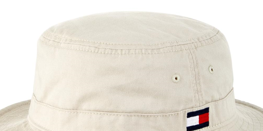 Tommy Hilfiger Men's Ardin Bucket Hat Cotton Logo Beige Size L/XL