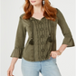 Style & Co Women's Peasant Top Green Size Small