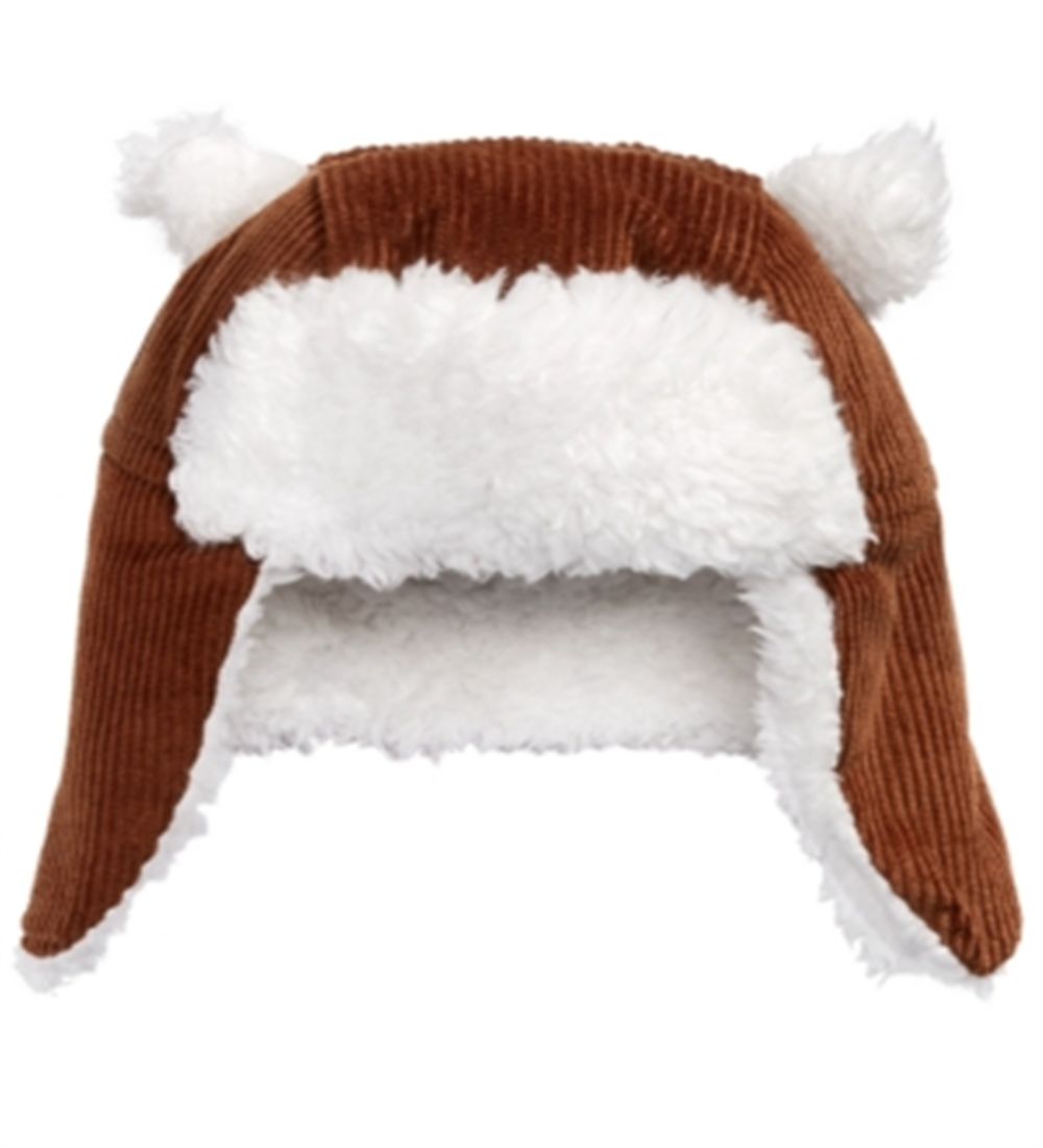 First Impressions Baby Boy's & Girl's Faux Fur Trim Corduroy Hat Brown Size 0-6 MOS