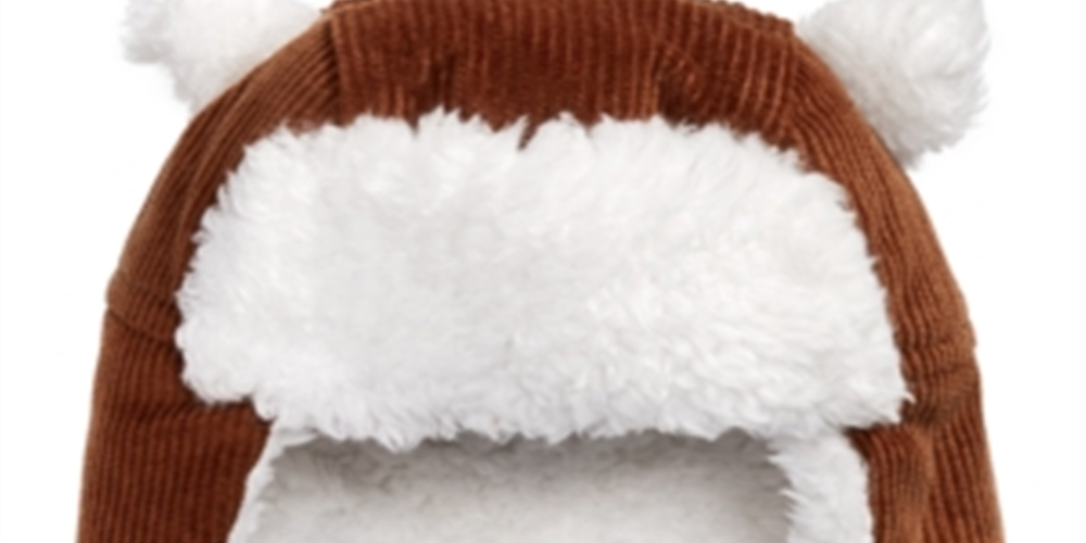 First Impressions Baby Boy's & Girl's Faux Fur Trim Corduroy Hat Brown Size 0-6 MOS