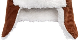 First Impressions Baby Boy's & Girl's Faux Fur Trim Corduroy Hat Brown Size 0-6 MOS