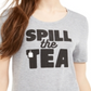 Love Tribe Junior's Spill the Tea Graphic T-Shirt Gray Size Small