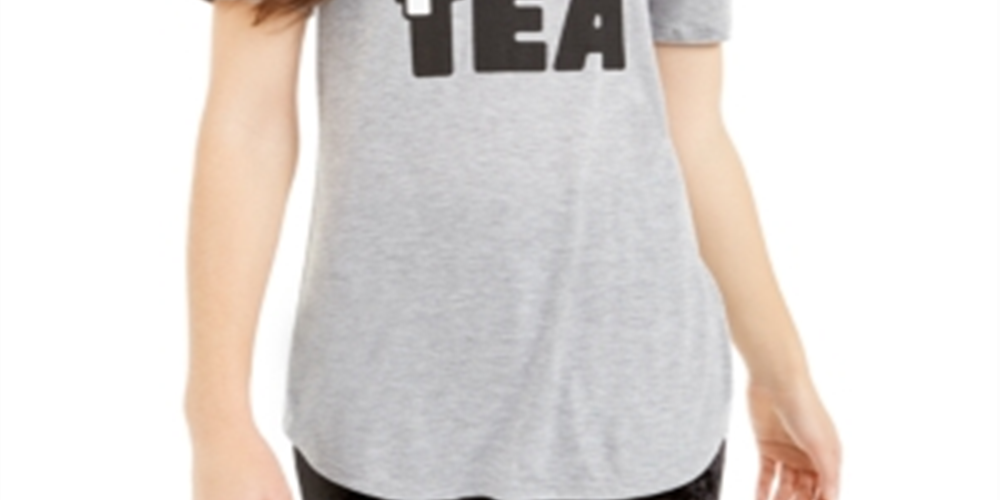 Love Tribe Junior's Spill the Tea Graphic T-Shirt Gray Size Small