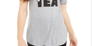 Love Tribe Junior's Spill the Tea Graphic T-Shirt Gray Size Small