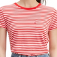 Levi's Women's Perfect Striped Cotton T-Shirt Red Size X-Small