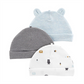 Carter's Boy's 3pk of Bear Ear Caps White Multi  Size 0-3MOS
