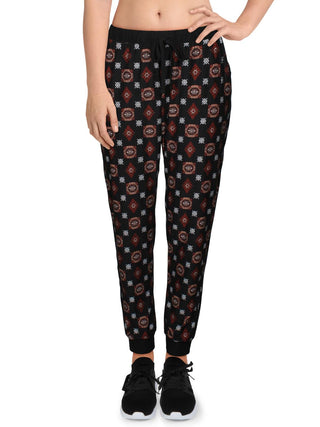 Hippie Rose Women's Yummy Floral Cozy Jogger Pants Black Size Medium