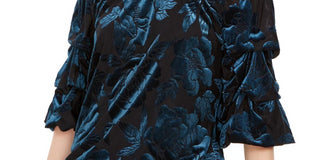 MSK Women's Velvet Off the Shoulder Blouse Green Size X-Large