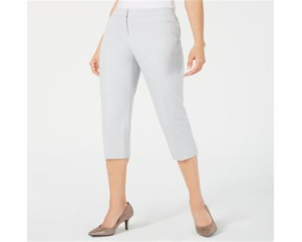 Alfani Women's Straight Leg Capri Pants Gray Size 4