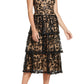 Taylor Women's Sequin Floral Lace Embroidered Dress Black Size 8