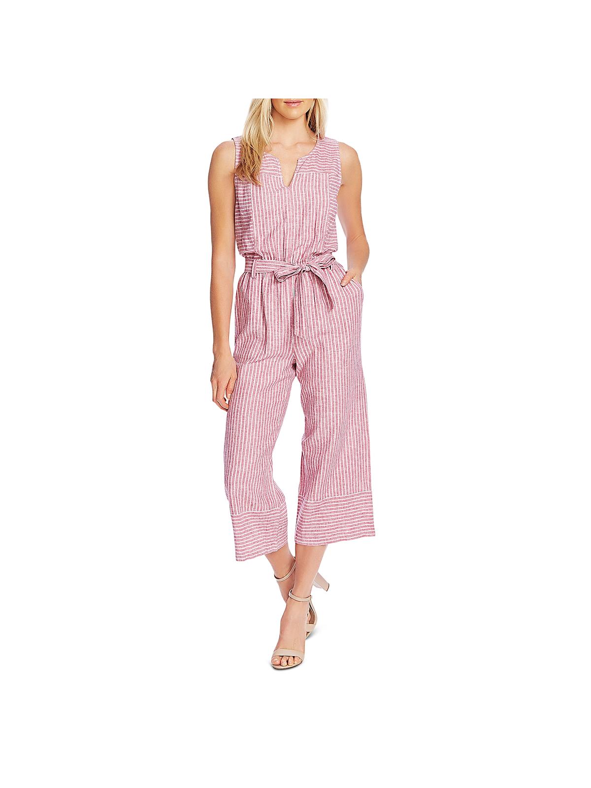 Vince Camuto Women's Wide Leg Cropped Jumpsuit Pink Size Large