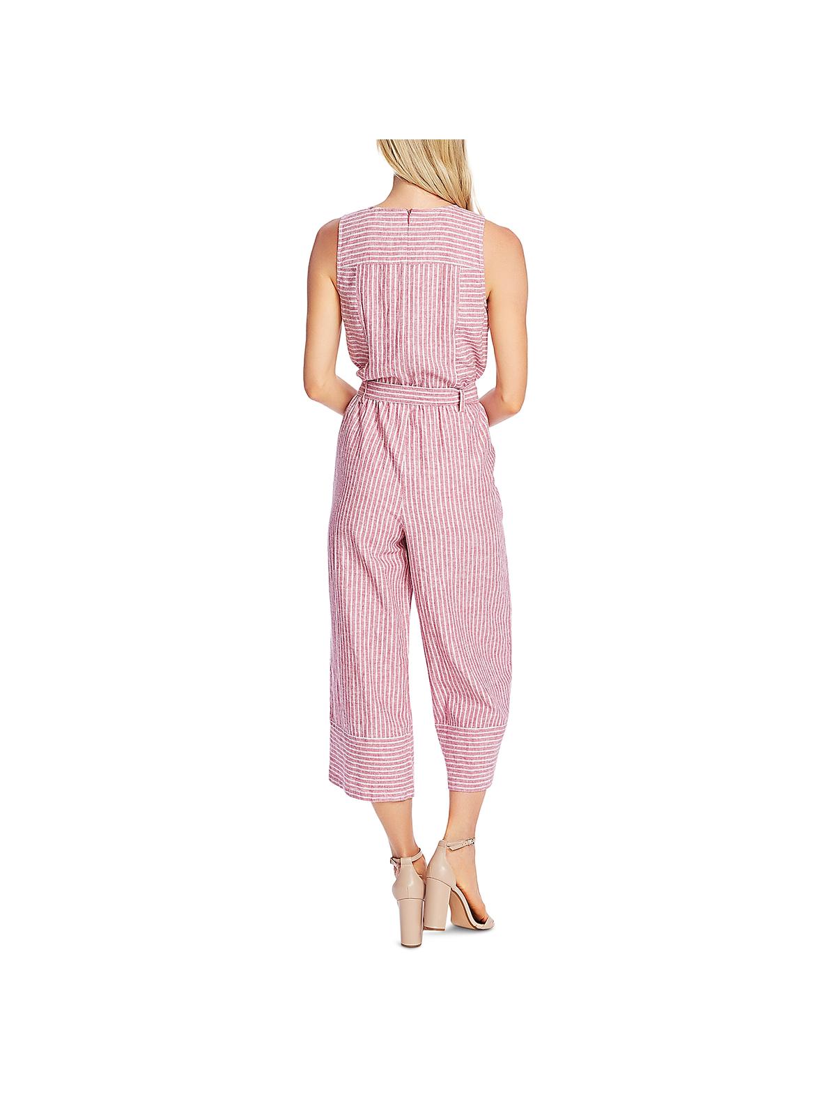 Vince Camuto Women's Wide Leg Cropped Jumpsuit Pink Size Large