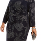 Jessica Howard Women's Paisley Print Side Ruched Dress Navy Size 22W
